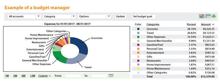 example of a tool to manage your budget