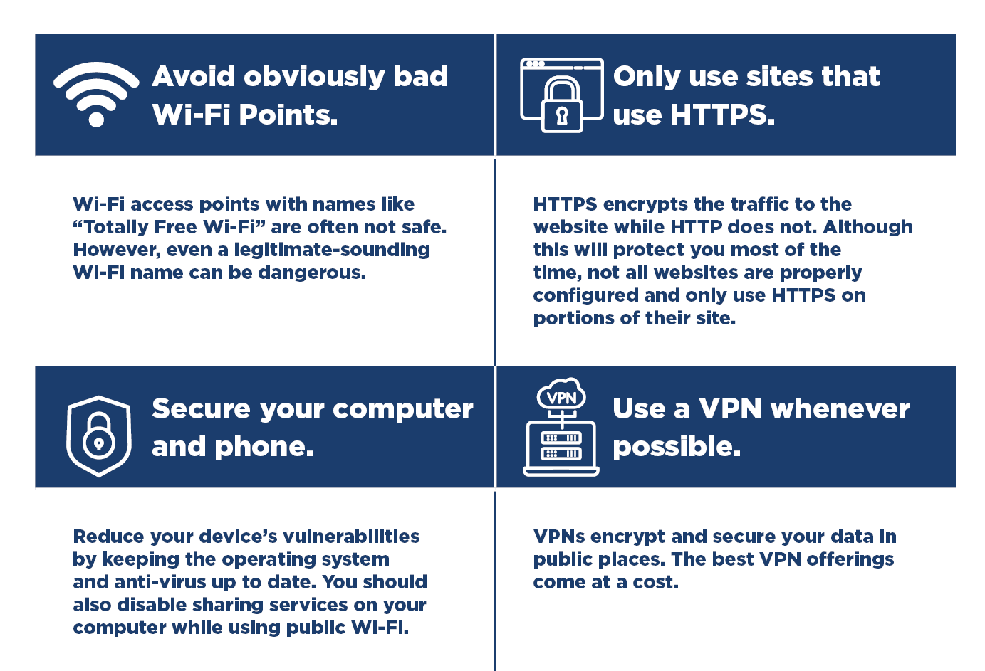 Tips for using public wi-fi safely